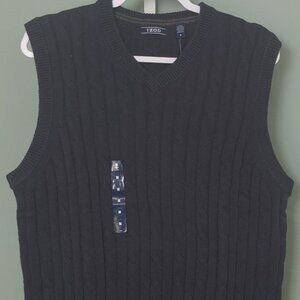 Izod Cable Sweater Vest Medium-Blue